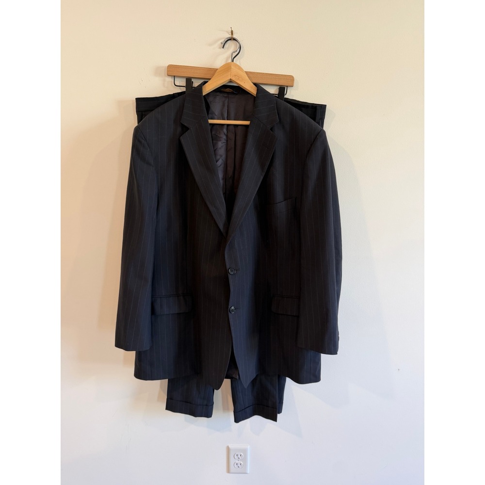Brooks Brothers 346 Mens 50S 42X28 Navy Pinstripe Wool Stretch 2 Piece Suit